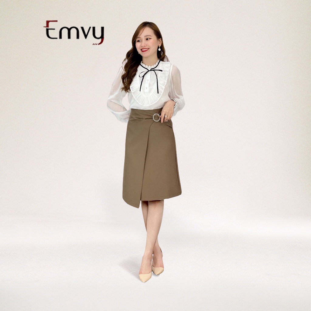 Chân váy chữ A công sở vạt chéo dáng chất liệu 2 biên cao cấp Emvy - C01