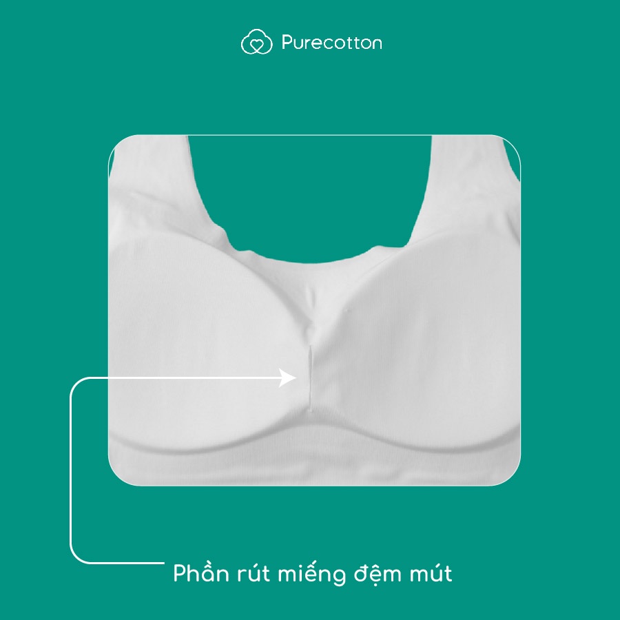 Áo lá học sinh không viền Purecotton chất liệu cotton cao cấp Miu Bra PC100