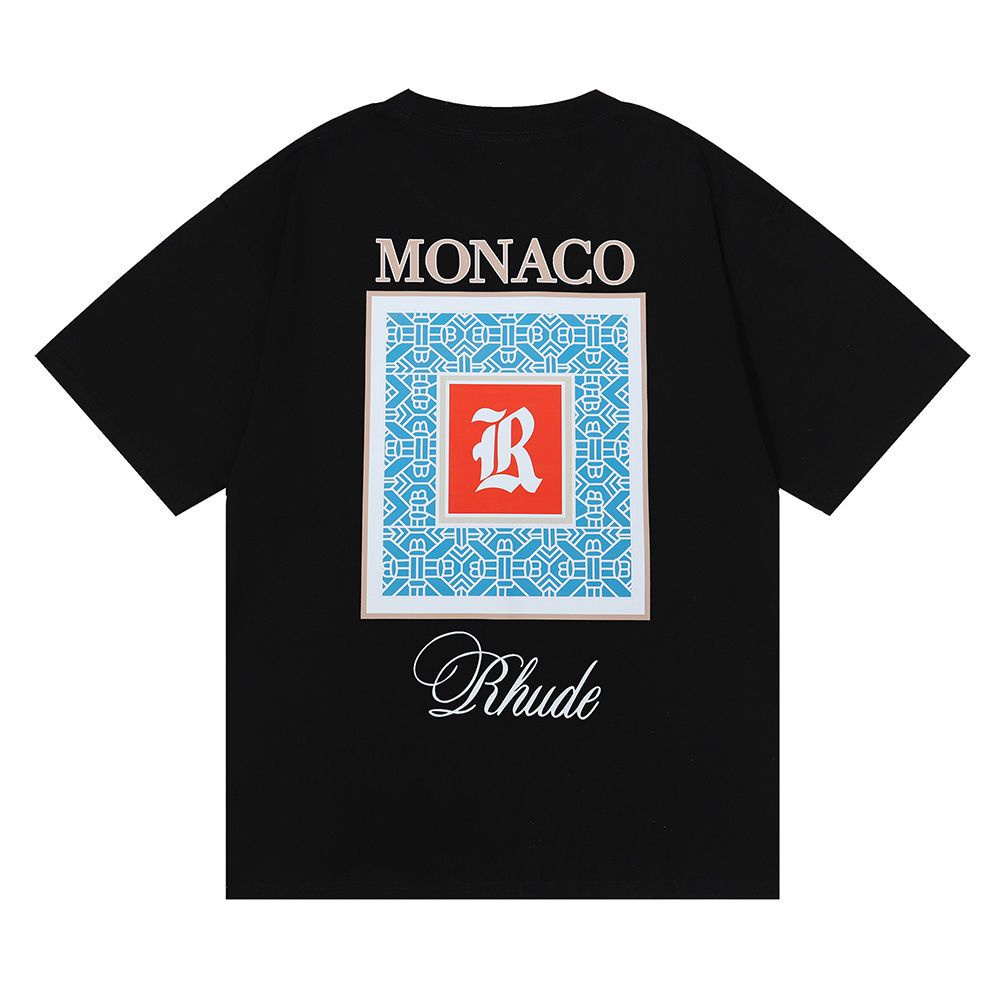 Áo Thun cotton Ngắn Tay In Hình RHUDE Moroccan Marlboro Cá Tính Cho Nam Và Nữ