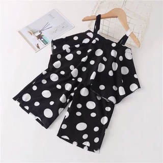 Bộ Set 2 Dây Chấm Bi Chất Lụa Mát Cho Bé