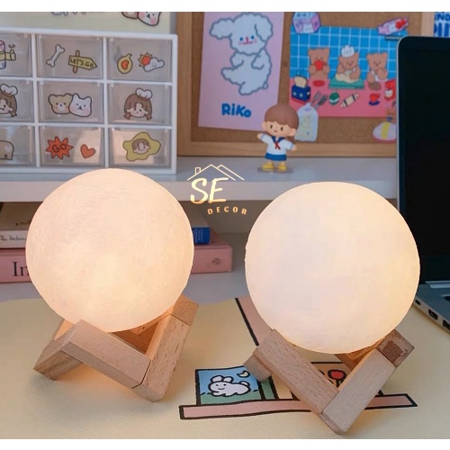 Đèn ngủ mặt trăng 3D, đèn để bàn trang trí- SEDECOR