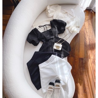 SET ÁO BBD GẤM NƠ LƯNG CUTOUT + QUẦN SHORT (TH)
