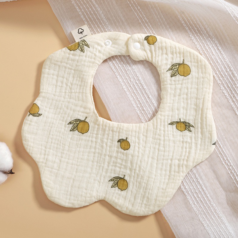 Yếm Ăn Cotton 6 Lớp Mềm Mại Hình Cánh Hoa Dành Cho Bé Sơ Sinh 2023
