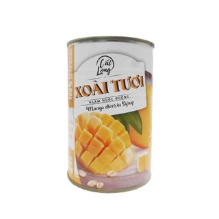 Xoài tươi thái hạt lựu ngâm nước đường Cát Long đóng lon 425g