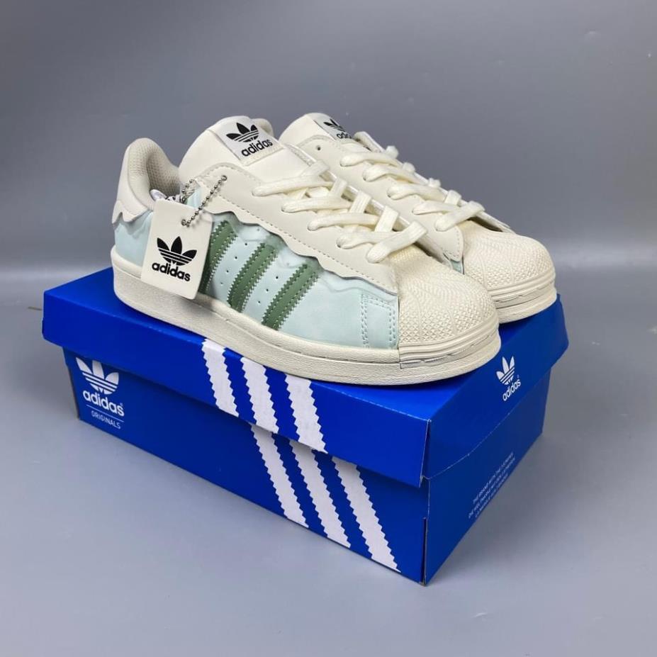 Giày Adidassss Superstar Das Sò 3 Màu Kem, Hồng, Xanh, Giày Thể Thao Adidas Sò Trắng Bản Classic Cực Xinh Full Sz G195