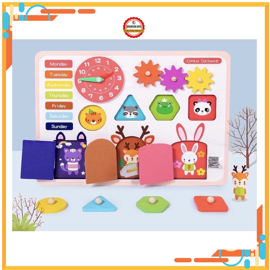 Bảng bận rộn - Busy board rèn luyện vận động tinh Montessori cho bé phát triển trí tuệ