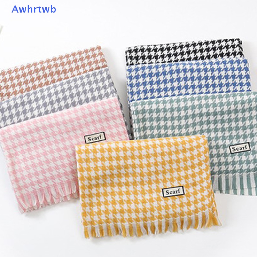 Khăn Choàng Cổ Cashmere Họa Tiết Sọc Ca Rô Đen Trắng Thời Trang Thu Đông Cho Nữ Mới