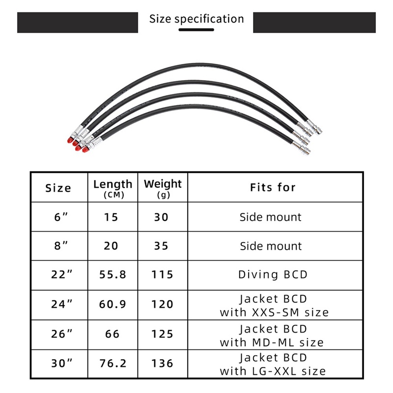 Ống Cao Su 20Cm Điều Chỉnh Được Nhiều Thông Số Cho Thợ Lặn