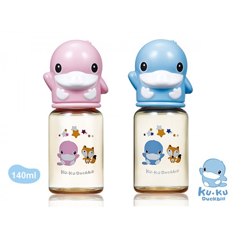 BÌNH SỮA CỔ THƯỜNG CHO BÉ BẰNG NHỰA PPSU KUKU KU5859 - 140ML