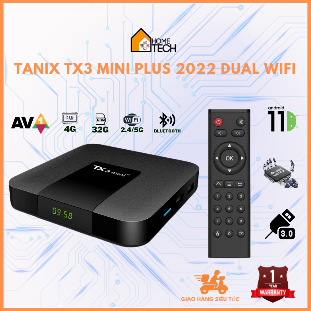 Android TV Box TX3 mini Plus 2022 Dual Wifi Bluetooth - Android 11, Amlogic S905W2 RAM 4G bộ nhớ 32G