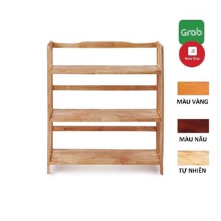 Kệ sách 3 tầng rộng 60cm gỗ cao su chống nước - Kệ gỗ đa năng 3 tầng rộng 60cm