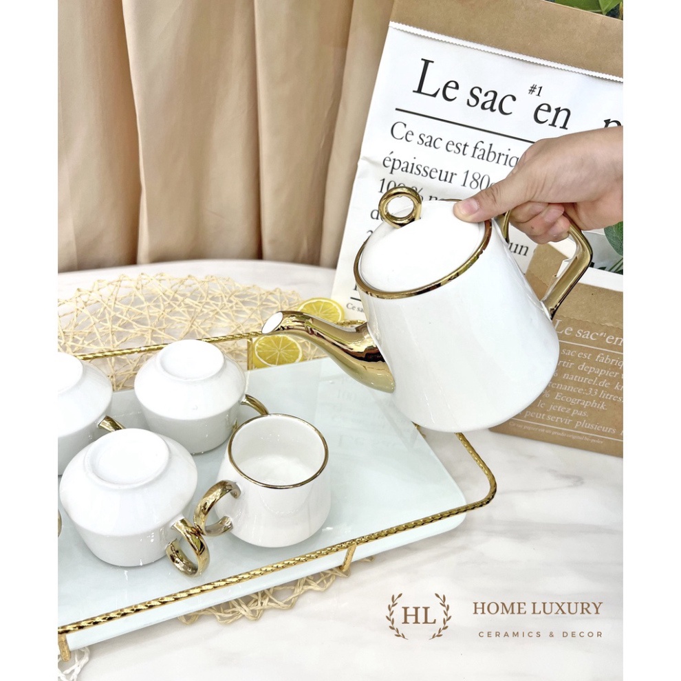 BỘ BÌNH LY SỨ KÈM KHAY thủy tinh trong | BỘ BÌNH CỐC SỨ phong thái BẮC ÂU KÈM KHAY 2023 ( HÀNG thời thượng CÓ SẴN) , đồ