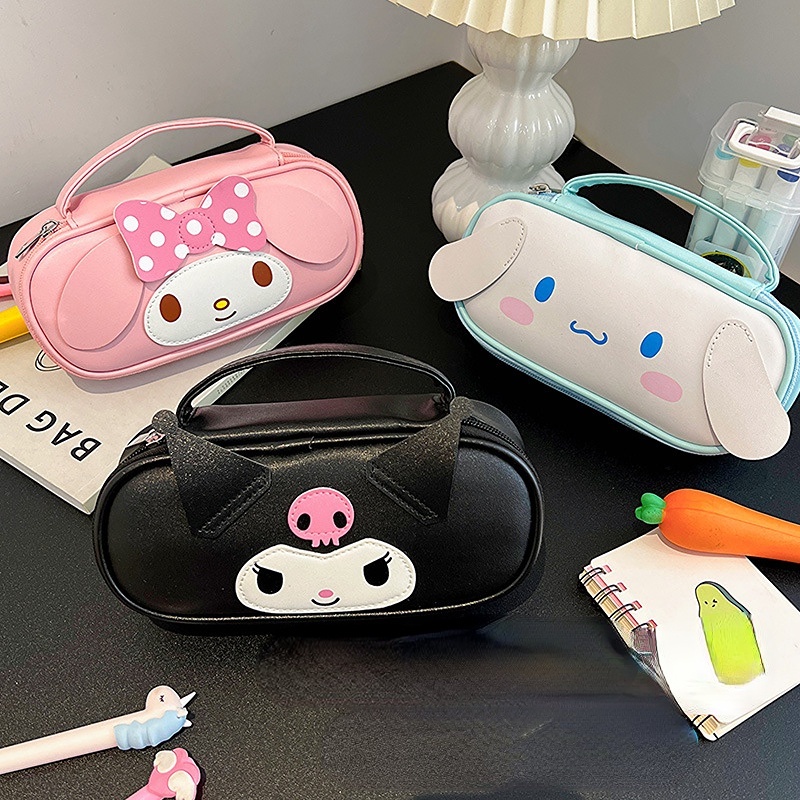 Túi Đựng Đồ Trang Điểm Cầm Tay Bằng Da PU In Hoạt Hình Melody Đáng Yêu Cho Học Sinh