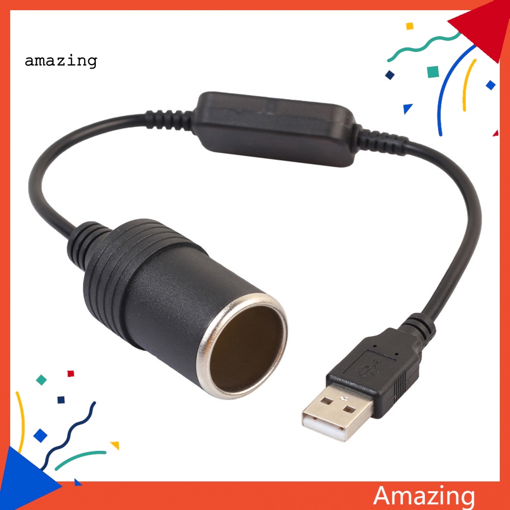 Dây Cáp Chuyển Đổi Tẩu Sạc Từ Đầu Cắm USB 5V Sang 12V Chuyên Dụng Cho Xe Hơi