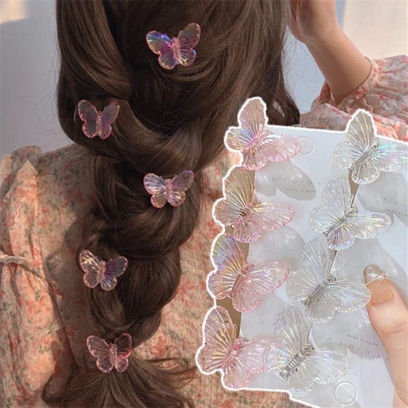 Set 5 Kẹp Tóc Nhựa Trong Suốt Phong Cách Hàn Quốc Cho Nữ