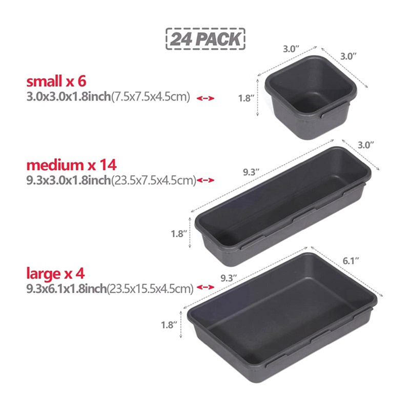 Bộ 24 Ngăn Kéo Đựng Đồ Dùng Văn Phòng Tiện Lợi