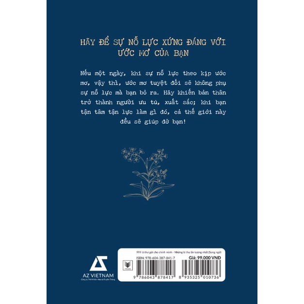 Sách - 999 Lá Thư Gửi Cho Chính Mình - Những lá thư ấn tượng nhất (Phiên bản song ngữ Trung - Việt) - AZVietNam