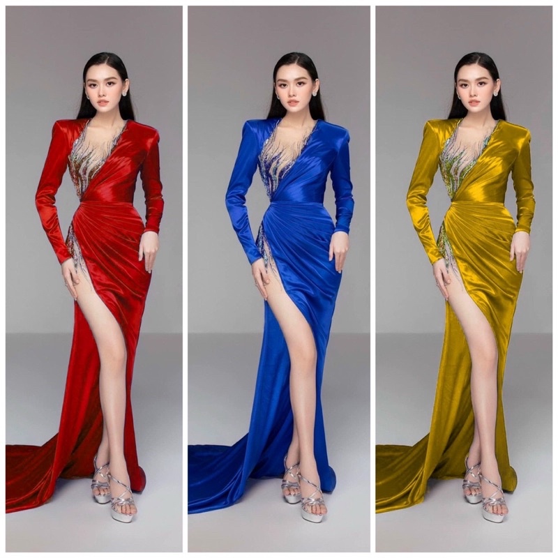 ĐẦM DẠ HỘI PHI XẾP LY TÔN DÁNG KẾT ĐÁ CAO CẤP