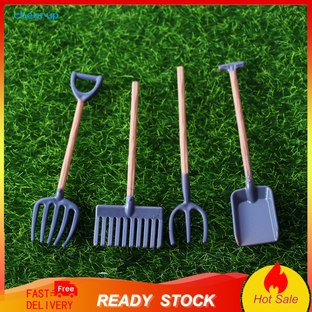 Xẻng Xúc Đất Mini Bằng Nhựa Trọng Lượng Nhẹ 1: 12 Trang Trí Nhà Búp Bê