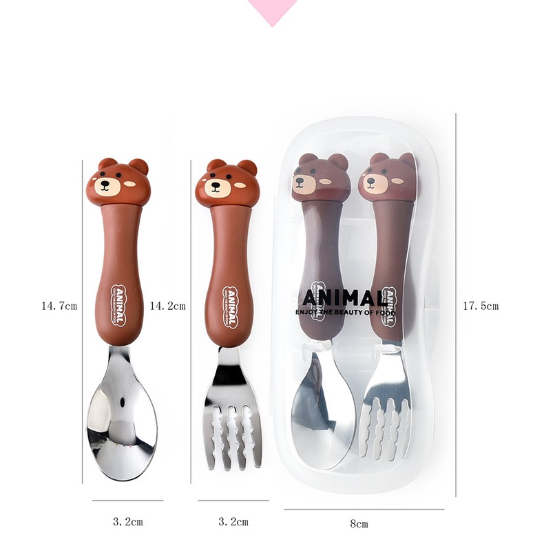 Bộ thìa dĩa ăn dặm inox 304 an toàn cho bé, dễ dàng sử dụng