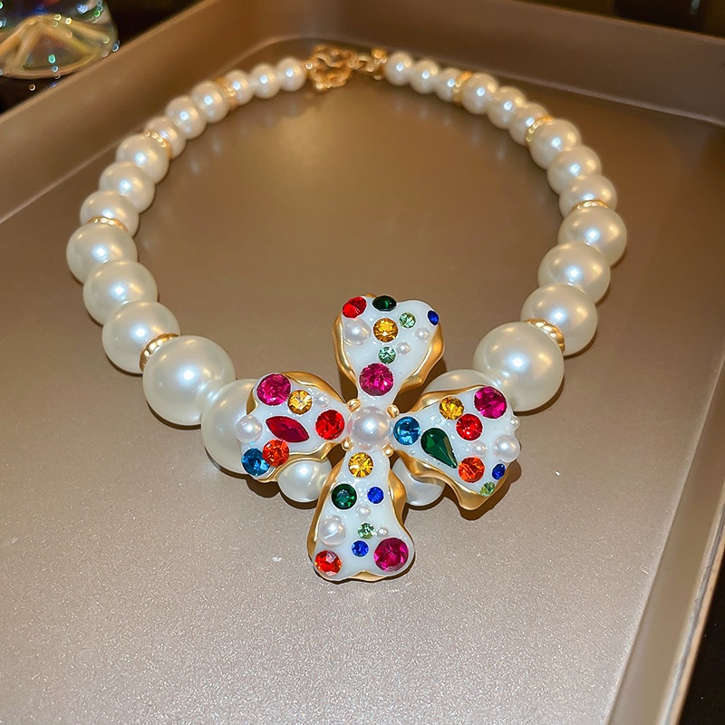 Khuyên Tai Hình Bông Hoa Đính Ngọc Trai Đơn Giản Phong Cách Hàn Quốc