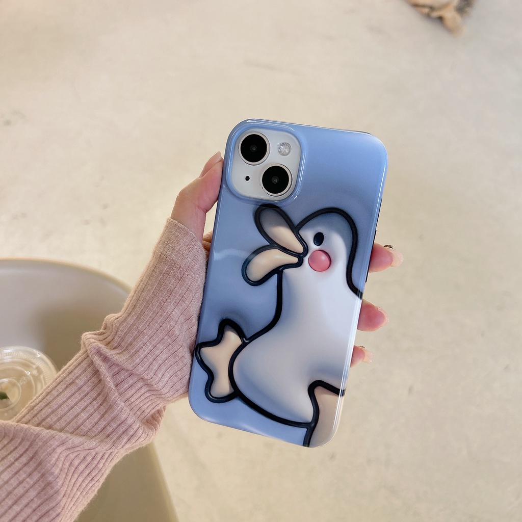 Ốp Điện Thoại Tpu Dẻo Họa Tiết Hoạt Hình Chú Vịt Vui Nhộn Cho iPhone 14 13 12 11 Pro Max