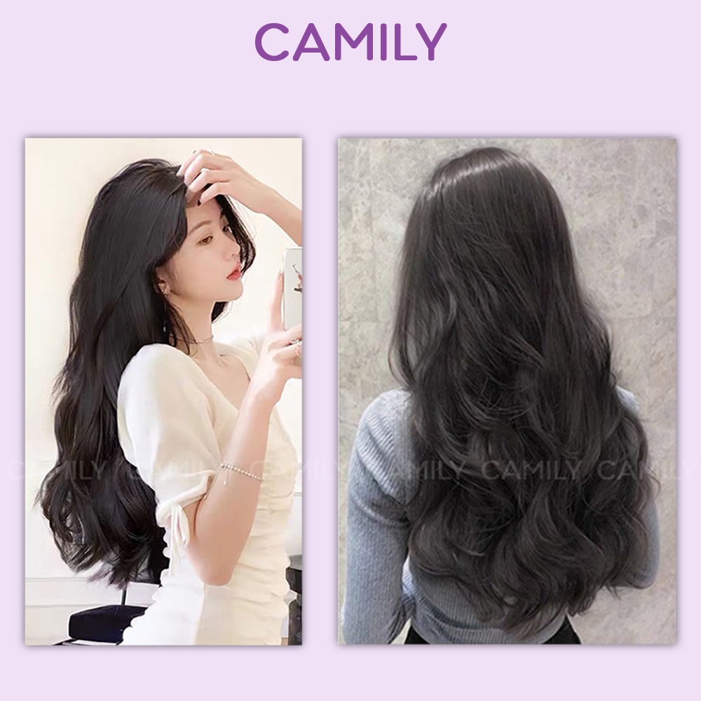 Tóc giả nữ Camily kẹp tóc chữ U 5 phím xoăn sóng làm dày tóc CM05