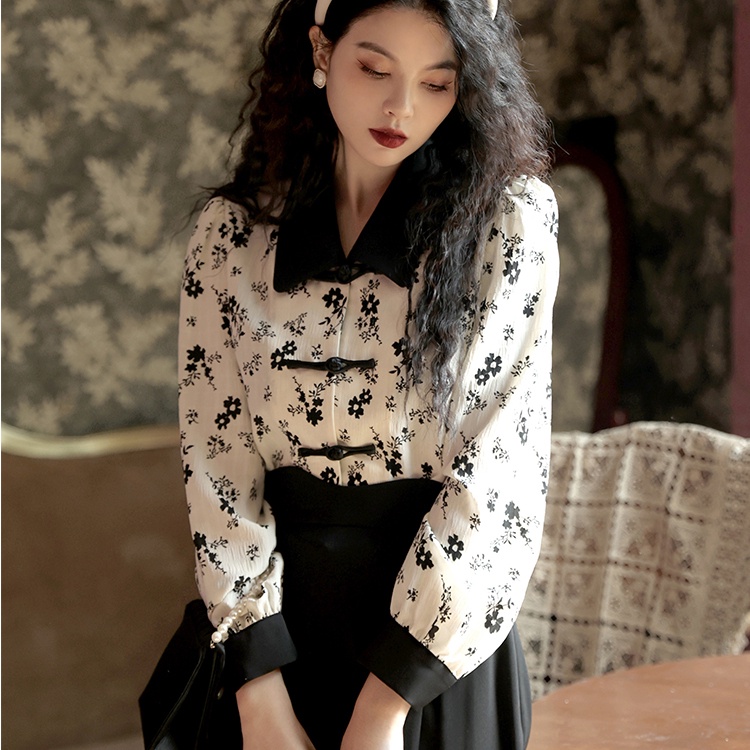 Áo Sơ Mi Tay Dài Cách Tân Vải Jacquard Phong Cách Trung Hoa Cổ Điển Thanh Lịch Đa Năng Hàng Mới Dành Cho Bạn Nữ