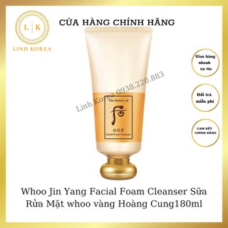 Whoo Jin Yang Facial Foam Cleanser Sữa Rửa Mặt whoo vàng Hoàng Cung180ml