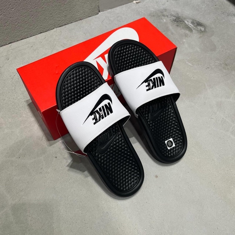 Dép Quai Ngang Benassi JDI White Black  | PiuPiu Authentic