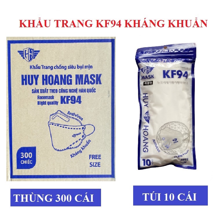 Thùng 300 chiếc khẩu trang 4d kf94 kháng khuẩn cao cấp