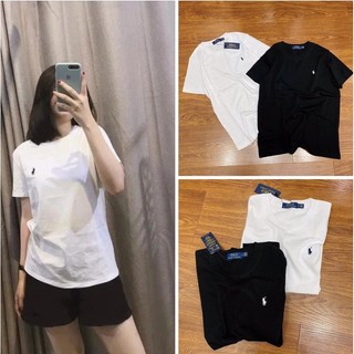 Áo thun basic cổ tròn trơn thêu ❤️