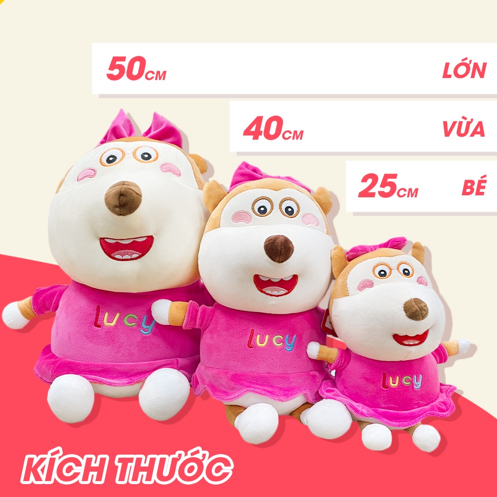 Gấu Bông Lucy Cute Cho Bé Gái - Chính Hãng Thương Hiệu Wolfoo