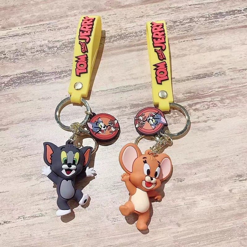 3D Móc Khoá Xe Máy Tom Và Jerry Treo Chìa Khoá Phụ Kiện Túi Xách Móc Treo Chìa Khoá