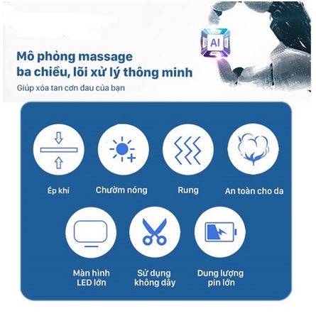 Máy Massage Đầu Gối - Máy Mát Xa Đầu Gối, Hỗ Trợ Giảm Đau Nhức Khớp Gối, Rung Tần Số Cao, Chườm Nóng Giảm Đau