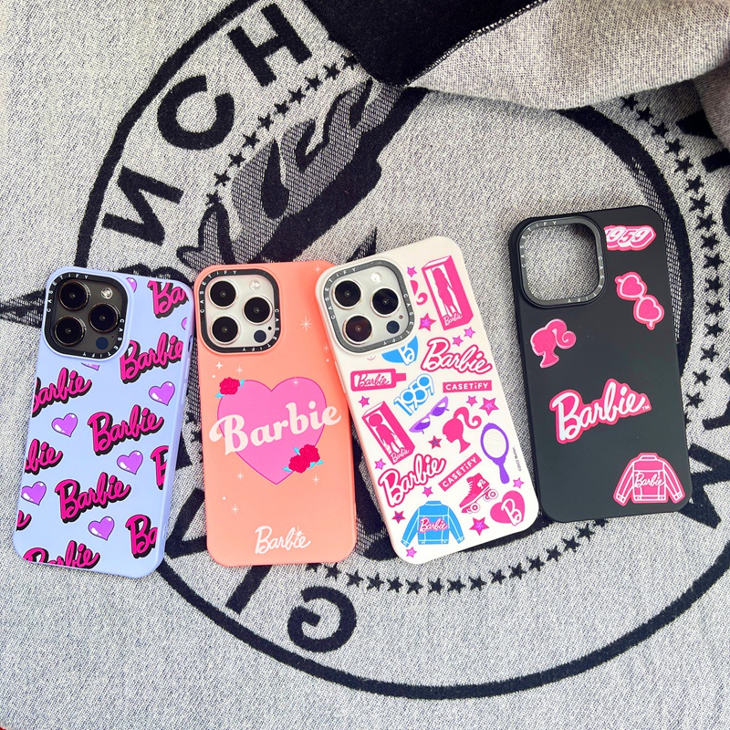 Ốp Điện Thoại Silicone Mềm In Hình Logo Barbie CASETIFY Cho iPhone 14 14Pro 11 12 13 X XS XR Pro Max