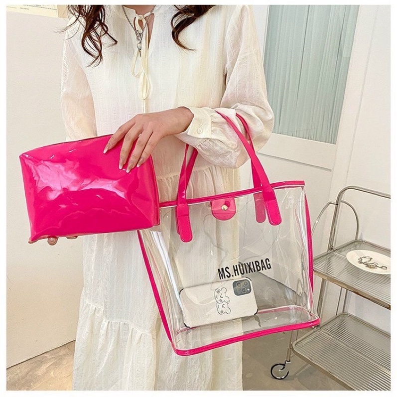Sét 2 túi trong suốt thời trang ( 4 màu )