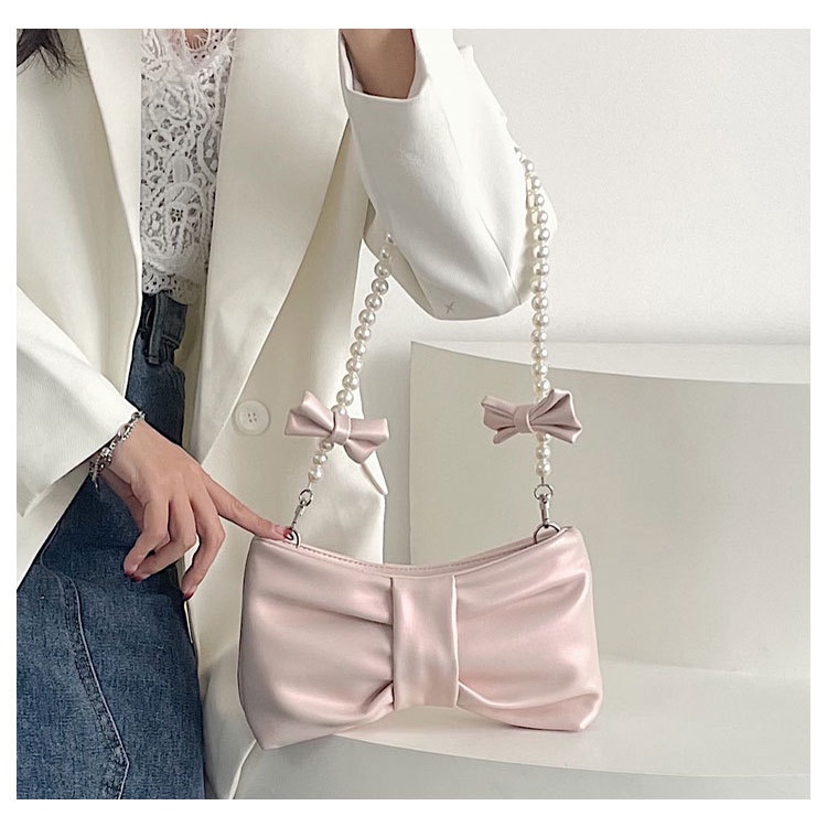 Túi Đeo Vai Một Bên Vai Cỡ Nhỏ Thiết Kế Hình Bướm Đính Ngọc Trai Thời Trang Mới 2023 Dành Cho Bạn Nữ