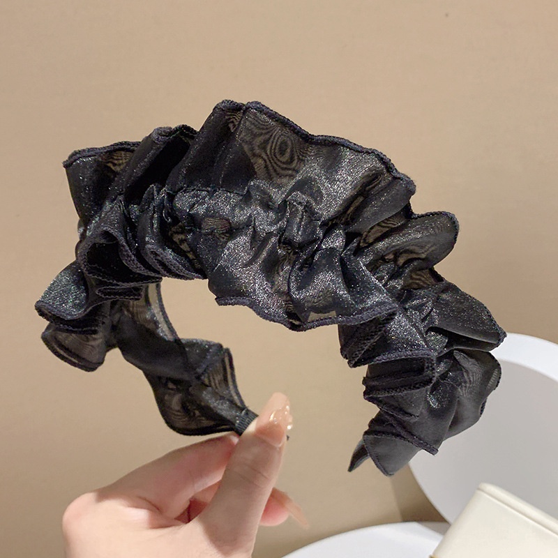 [Magpie] Băng Đô Nơ Cài Tóc Rửa Mặt Bằng satin Bản Rộng Màu Đỏ Phong Cách retro Hàn Quốc