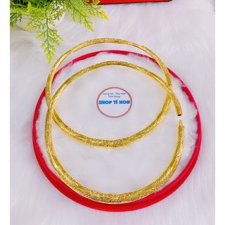 Kiềng cưới chạm hoa văn xi vàng 24 cao cấp ( có tặng kèm hộp nhung đỏ đựng )