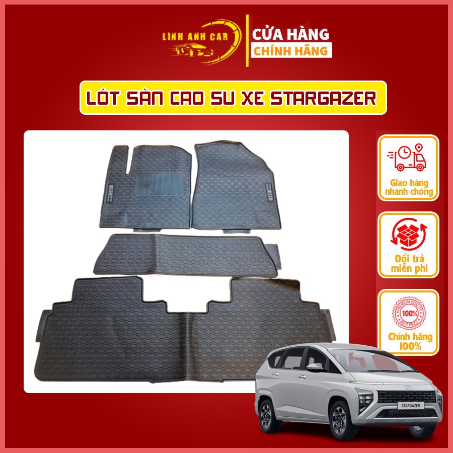 Thảm Sàn, Thảm Lót Sàn Cao Su Nissin Đúc Vân Tổ Ong Chuẩn Form Xe Huyndai Stagazer