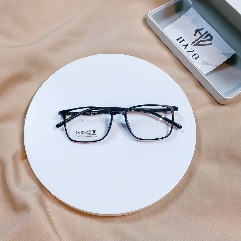 Mắt Kính Gọng Cận Dẻo Hàn Quốc Form Vuông Lyly Tr1735 K689 Kiểu Dáng Trẻ Trung Hiện Đại - Hazo