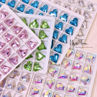 Đá Khối Hình Tim Size Lớn Đính Móng