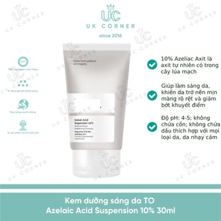 [Bill UK] Kem dưỡng sáng da The Ordinary Azelaic Acid Suspension 10% 30ml