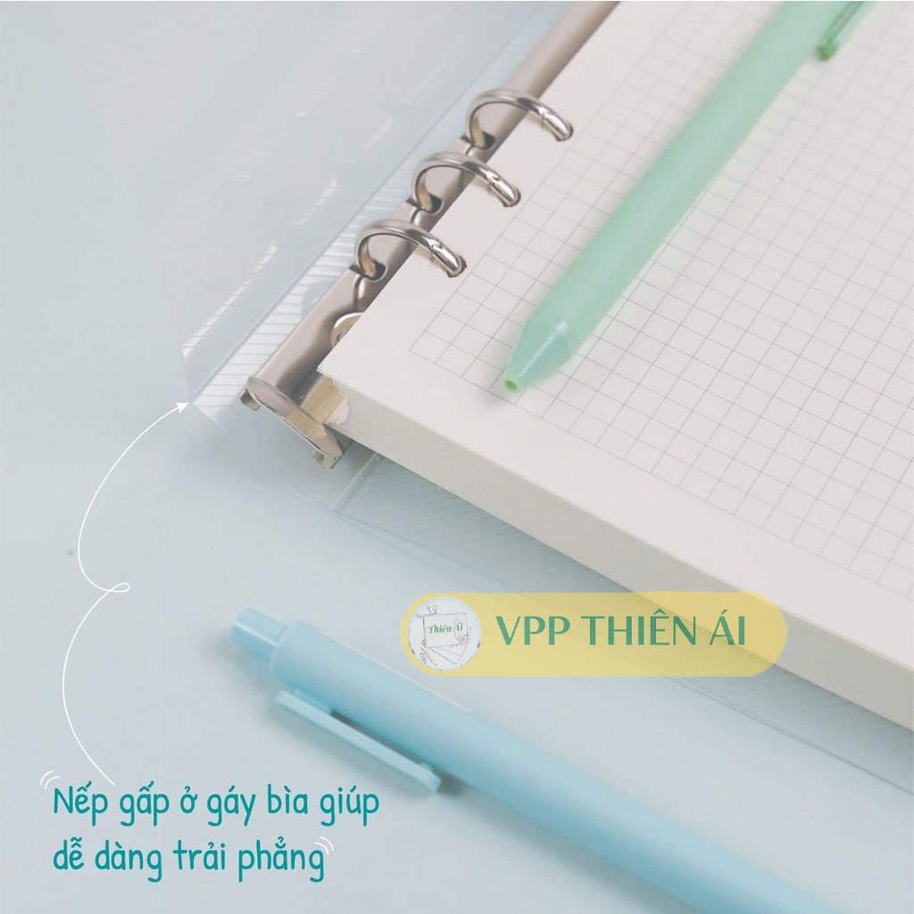 Sổ còng sắt A5 caro 200tr Klong 120/76 MS 994, 993, 996, 998 bìa trắng trong - VPP Giá sỉ