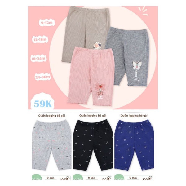 Quần legging đùi bé gái Dokma 9-36M DQ1361, DQ1385