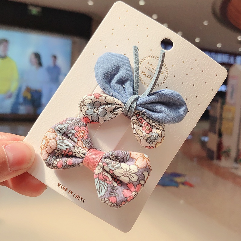 Set 2 Kẹp Tóc Nơ Nhiều Màu Sắc Xinh Xắn Cho Bé Gái