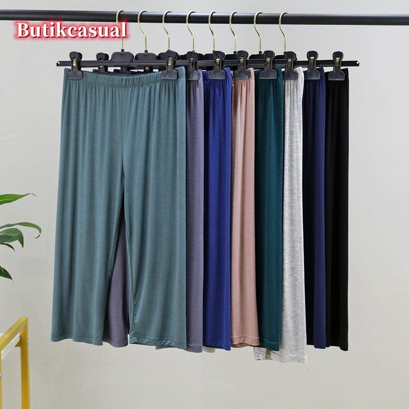 Quần cotton Lửng Co Giãn Dáng Rộng Thời Trang Mùa Hè 2023 Cho Nữ