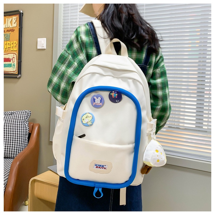 Ba Lô Đi Học Đựng Máy Tính Thiết Kế Đơn Giản Màu Sắc Nổi Bật Thời Trang Hàn Quốc 20