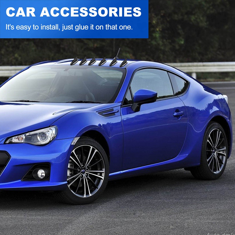 Set 6 Phụ Kiện Hình Vây Cá Mập Màu Đen Trang Trí Mui Xe Ô Tô